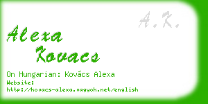 alexa kovacs business card